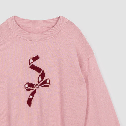 Ribbon Bow on Rose Sweater