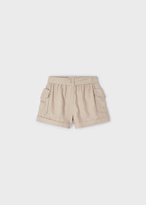 Girls Paperbag Shorts - Brown