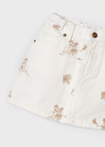 Embroidered Twill Skirt