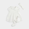 White Eyelet Dress and Tights Set (3 pc)