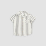 Short-Sleeve Striped Linen Blend Shirt