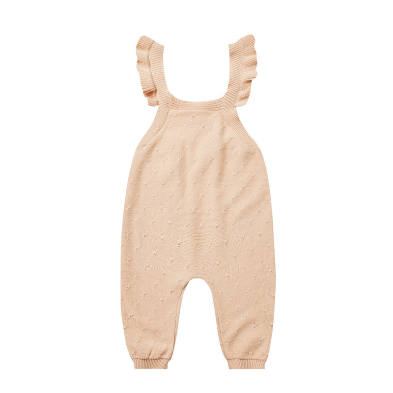 Pointelle Knit Overalls | Shell
