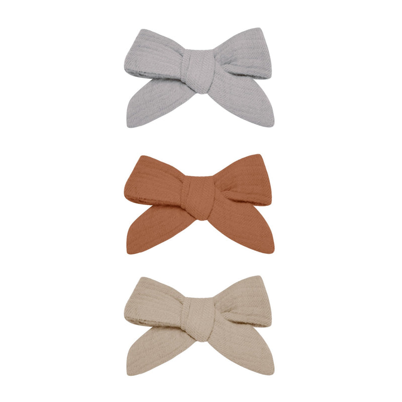 Bow w. Clip Set | Periwinkle, Clay, Oat