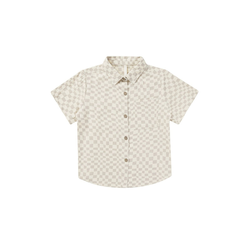 Collared Short Sleeve Shirt | Dove Check