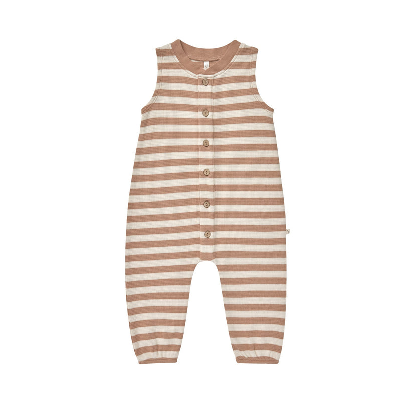 Summer Waffle Jumpsuit | Clay Stripe