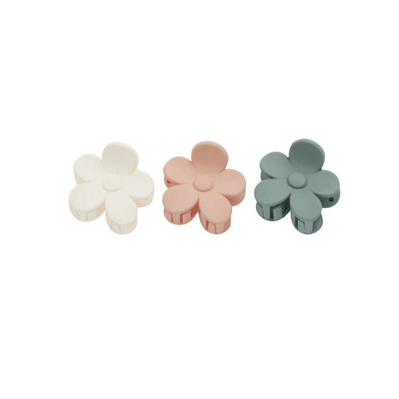 Flower Clip Set | Aqua, Ivory, Blush