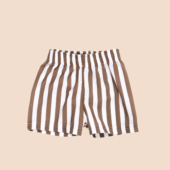 Mocha Stripe Lounge Shorts