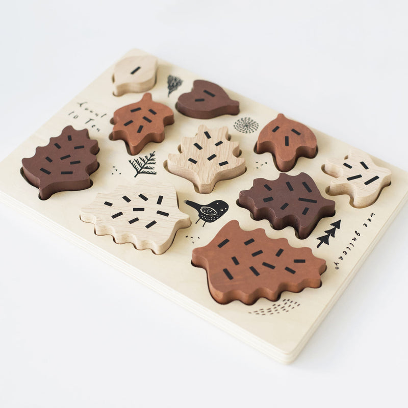 Wooden Tray Puzzle - Count to 10 Leaves *Online Exclusive*