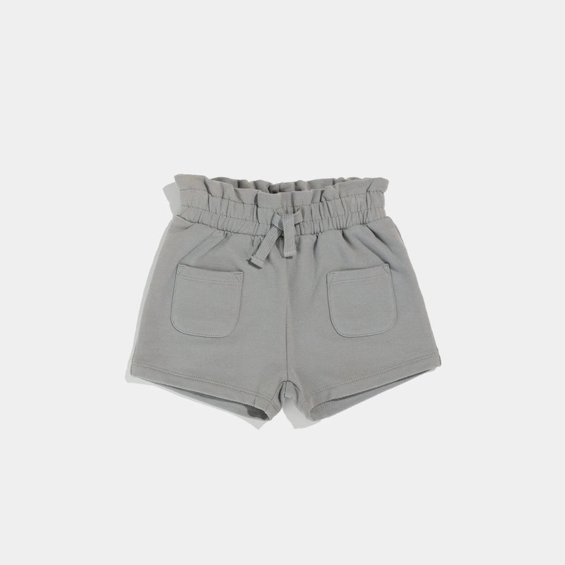 Cement Grey Paperbag Waist Shorts